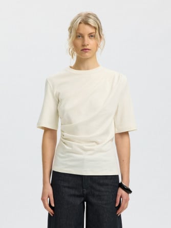 SELECTED FEMME TOPP OLINE LIGHT TWIST EGRET