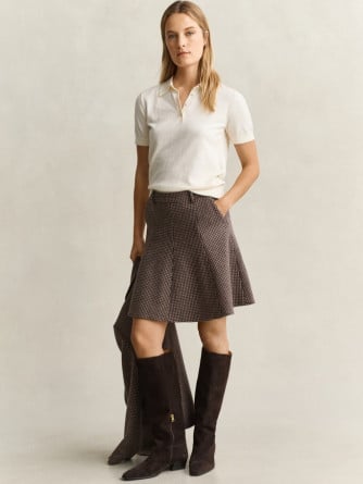 GANT KJOL HOUNDSTOOTH FLARE FADED TAUPE