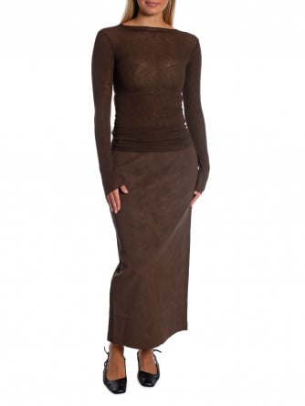 TOPP SHEER LONG SLEEVE CHOCOLATE