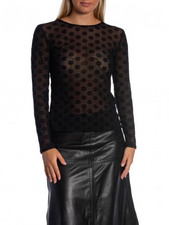 LEVETE ROOM TOPP TELA AOP 1 BLACK COMBI