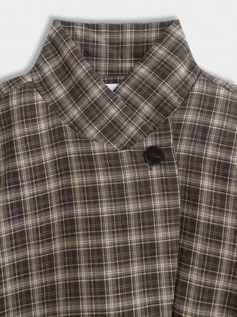KAVAJ ASYMMETRIC CHECK BROWN