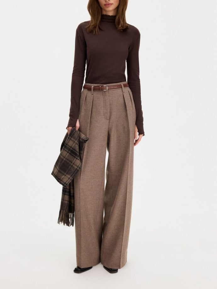 FILIPPA K TOPP RIB MOCK NECK DARK CHOCOLATE