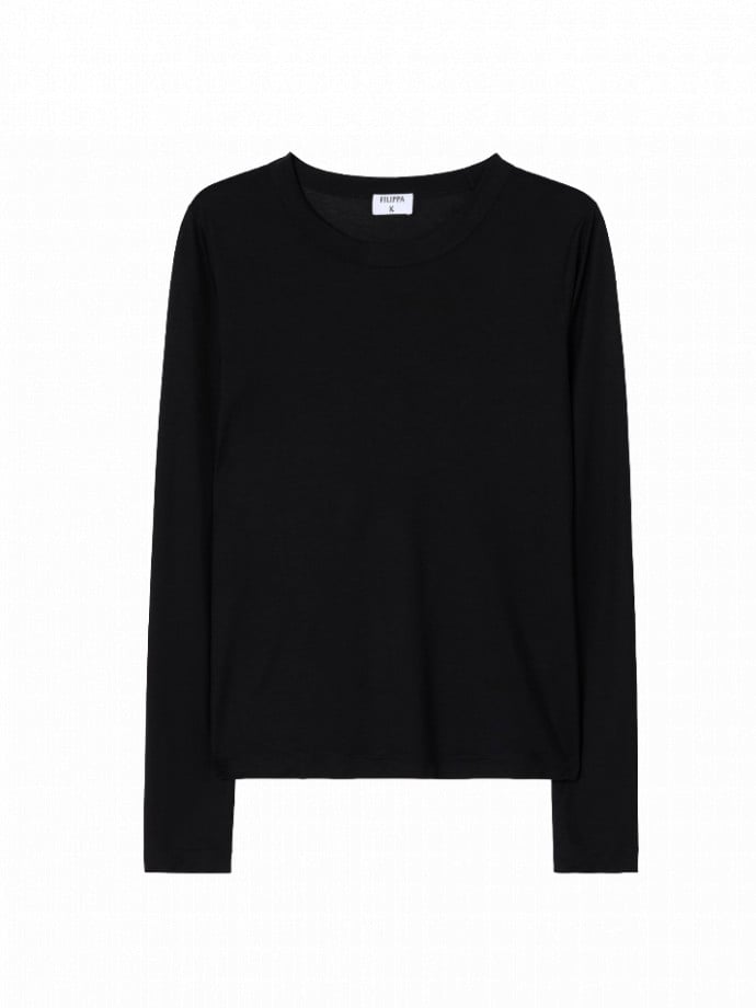 FILIPPA K TOPP SCOOPED LONGSLEEVE BLACK