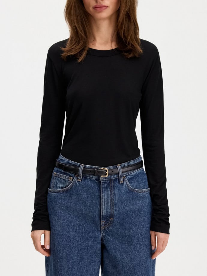 FILIPPA K TOPP SCOOPED LONGSLEEVE BLACK