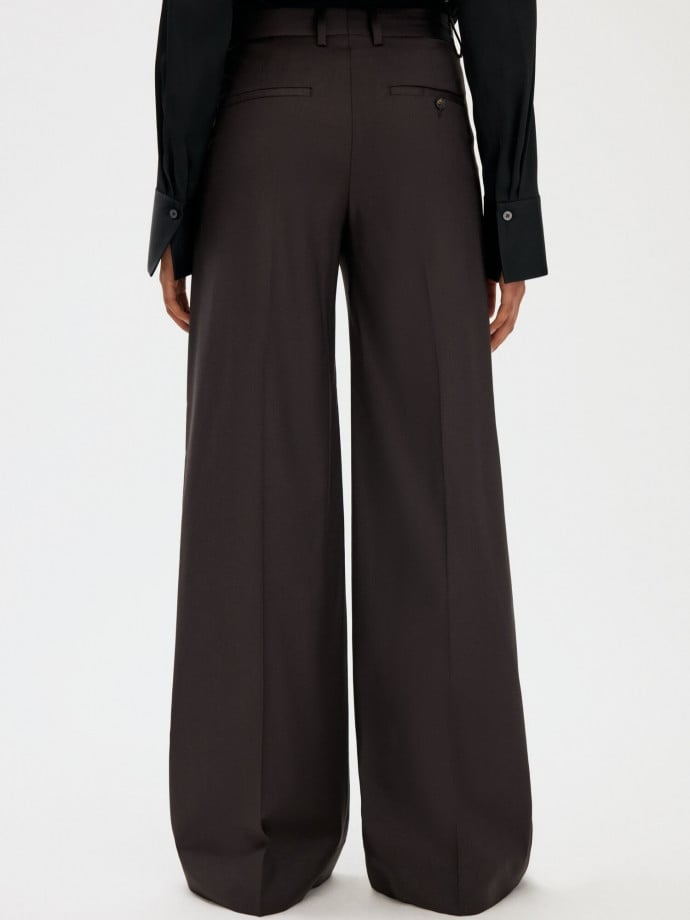 FILIPPA K BYXA HARLOW WOOL DARK CHOCOLATE