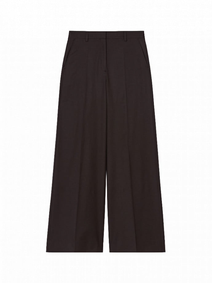 FILIPPA K BYXA HARLOW WOOL DARK CHOCOLATE