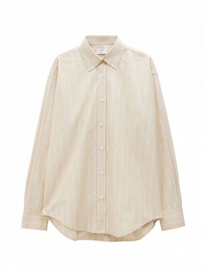 FILIPPA K SKJORTA STRIPE POPLIN DARK YELLOW