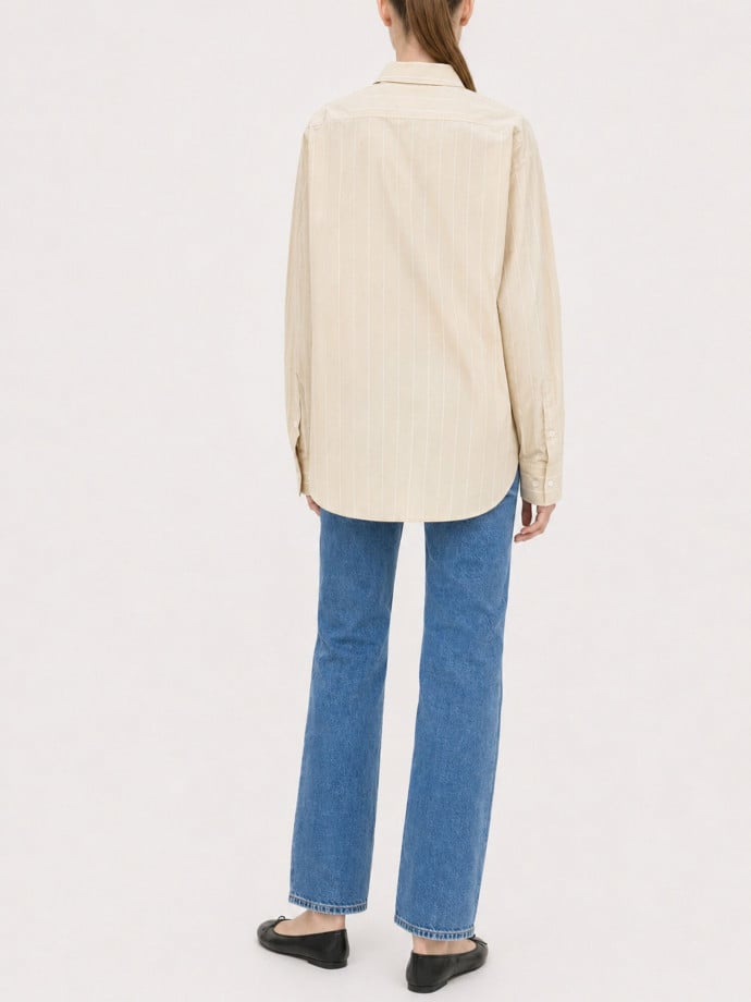 FILIPPA K SKJORTA STRIPE POPLIN DARK YELLOW