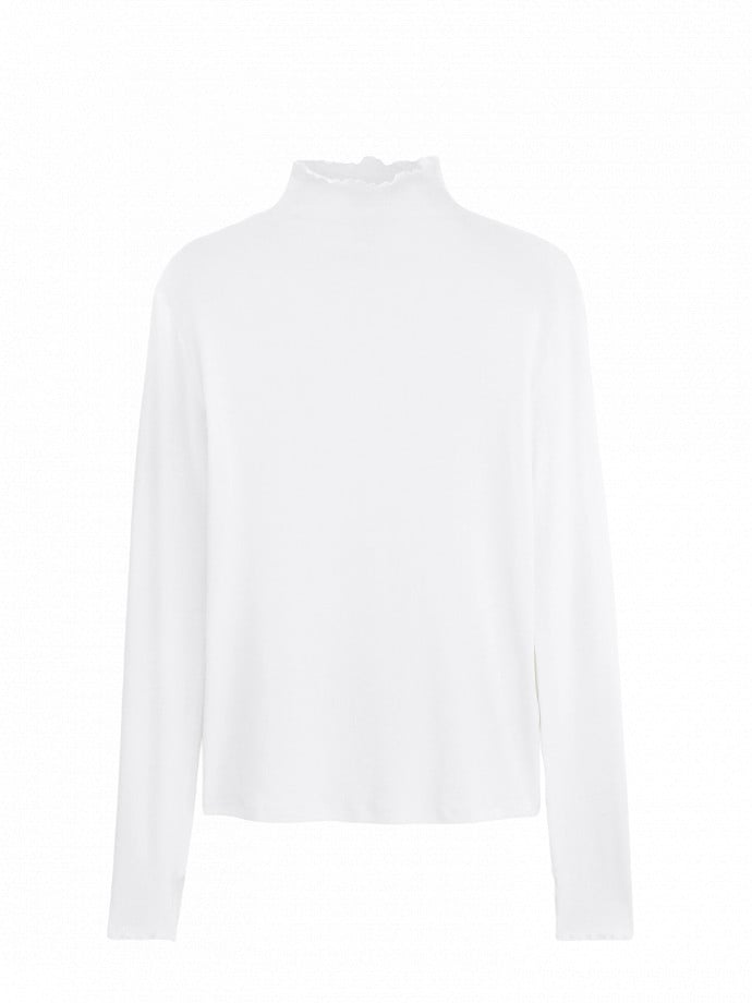 FILIPPA K TOPP RIB MOCK NECK WHITE