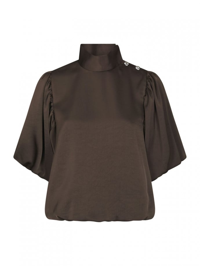NEO NOIR BLUS PARISA HEAVY SATEEN DARK BROWN