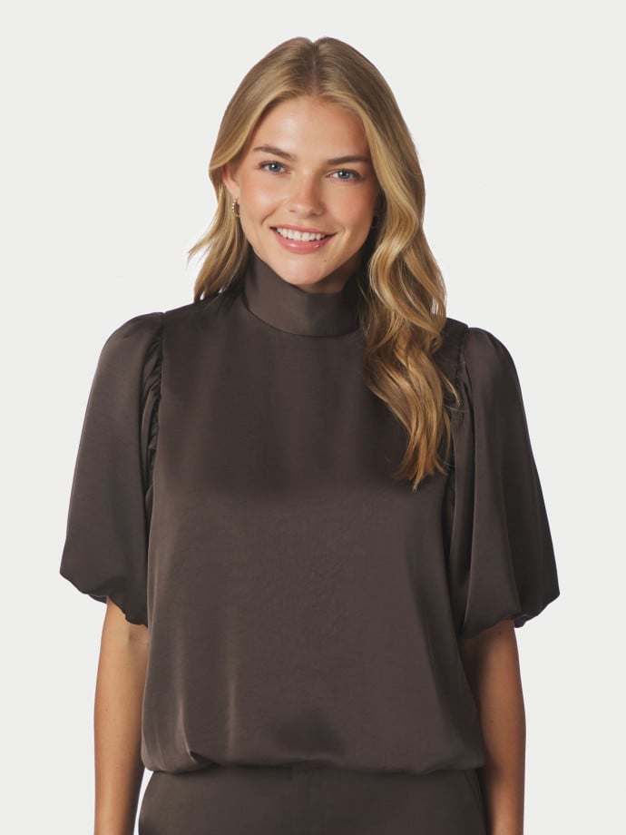 NEO NOIR BLUS PARISA HEAVY SATEEN DARK BROWN