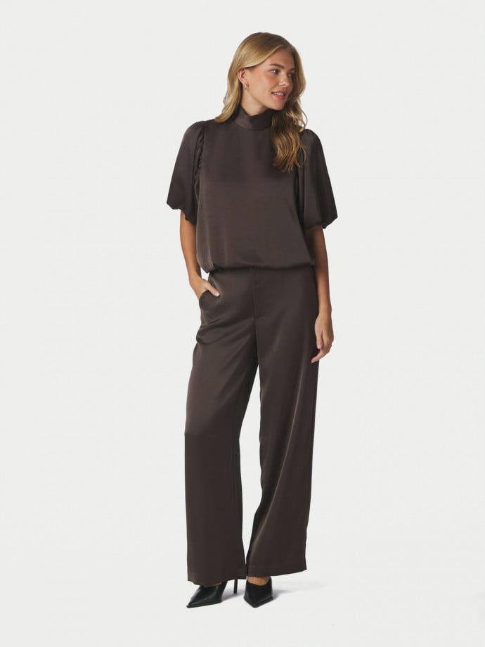 NEO NOIR BLUS PARISA HEAVY SATEEN DARK BROWN