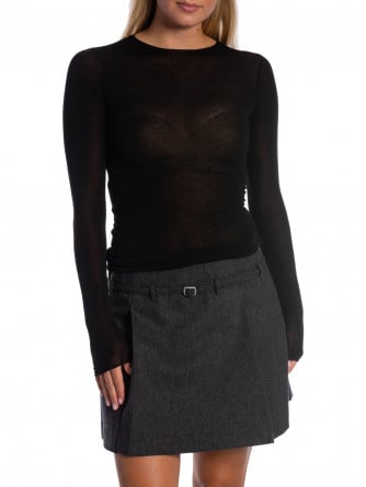 TOPP SHEER LONG SLEEVE BLACK