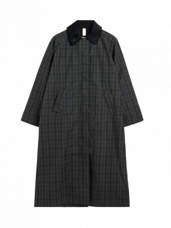 BRIXTOL TEXTILES JACKA BROOKS WAX BLACK CHECK