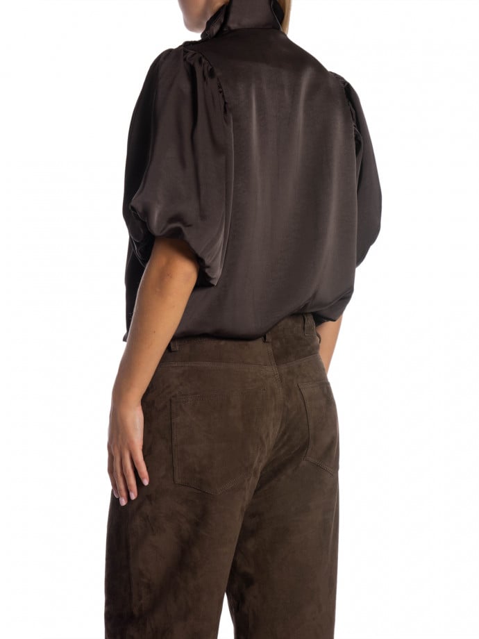 NEO NOIR BLUS PARISA HEAVY SATEEN DARK BROWN