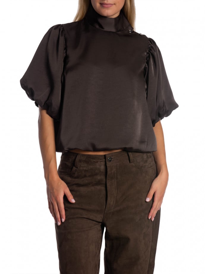 NEO NOIR BLUS PARISA HEAVY SATEEN DARK BROWN
