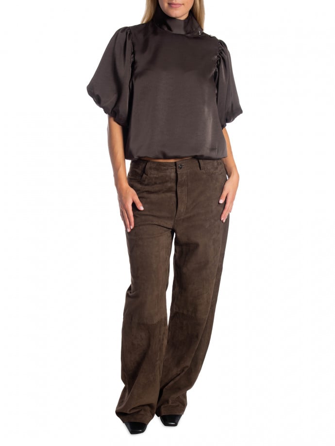 NEO NOIR BLUS PARISA HEAVY SATEEN DARK BROWN