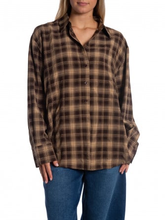 SKJORTA CHECK PLAID KHAKI