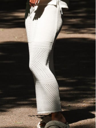 NEO NOIR KJOL COMO CROCHET KNIT OFF WHITE