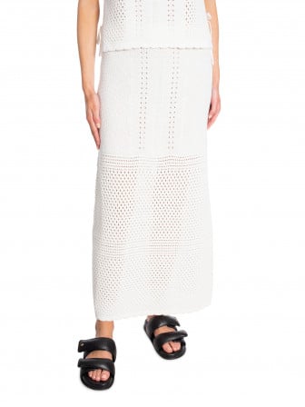 NEO NOIR KJOL COMO CROCHET KNIT OFF WHITE