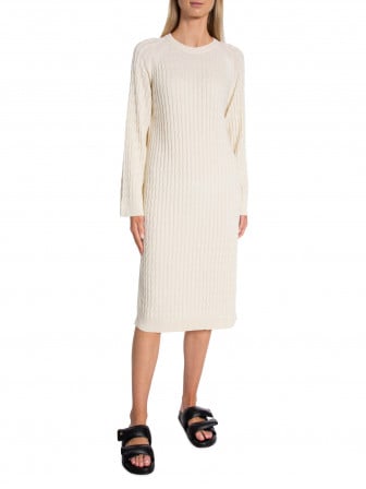 GANT KLÄNNING CABLE C-NECK DRESS CREAM