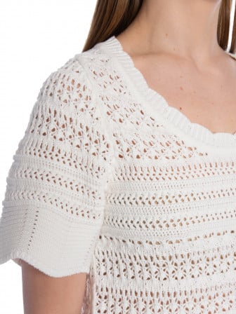 NEO NOIR TOPP MEIKO KNIT OFF WHITE