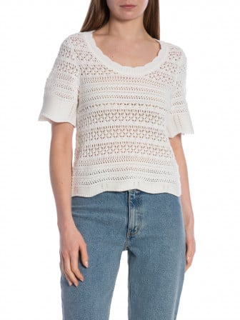 NEO NOIR TOPP MEIKO KNIT OFF WHITE