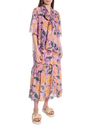 GANT KLÄNNING DAHLIA PRINT COTTON SILK CROCUS PURPLE