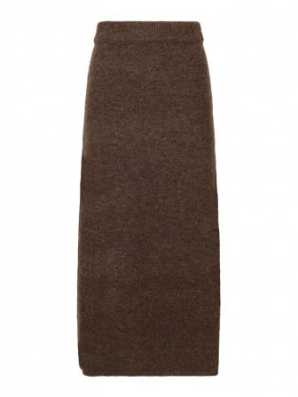 NEO NOIR KJOL ASHANTI KNIT BROWN MELANGE