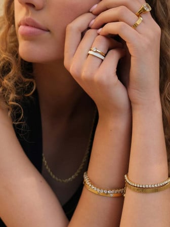 A&C OSLO ARMBAND TENNIS CRYSTAL STEEL 14K