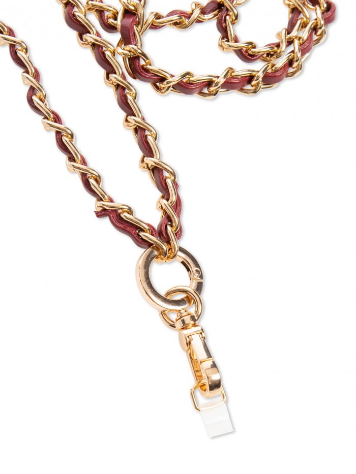 BOW19 DETAILS CLAIRE PHONE STRAP WINE RED & GOLD