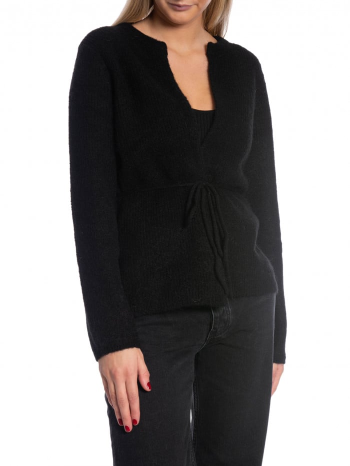 SELECTED FEMME KOFTA SIA RAS KNIT BELT BLACK