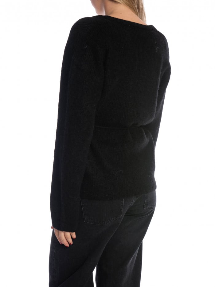 SELECTED FEMME KOFTA SIA RAS KNIT BELT BLACK