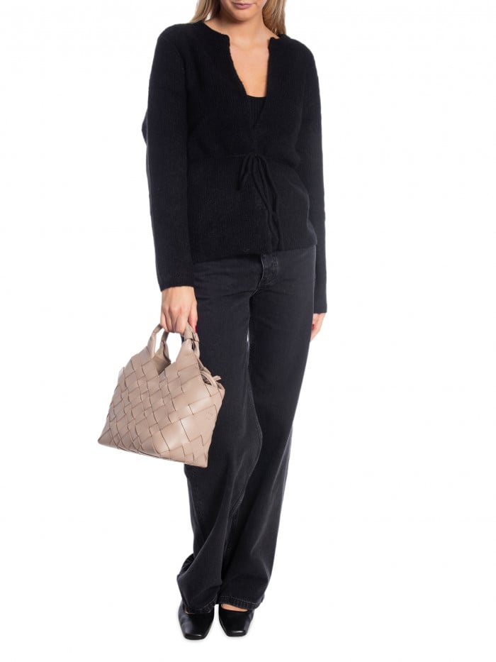 SELECTED FEMME KOFTA SIA RAS KNIT BELT BLACK