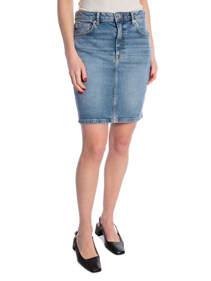 GANT KJOL SHORT DENIM SKIRT MID BLUE BROKEN IN