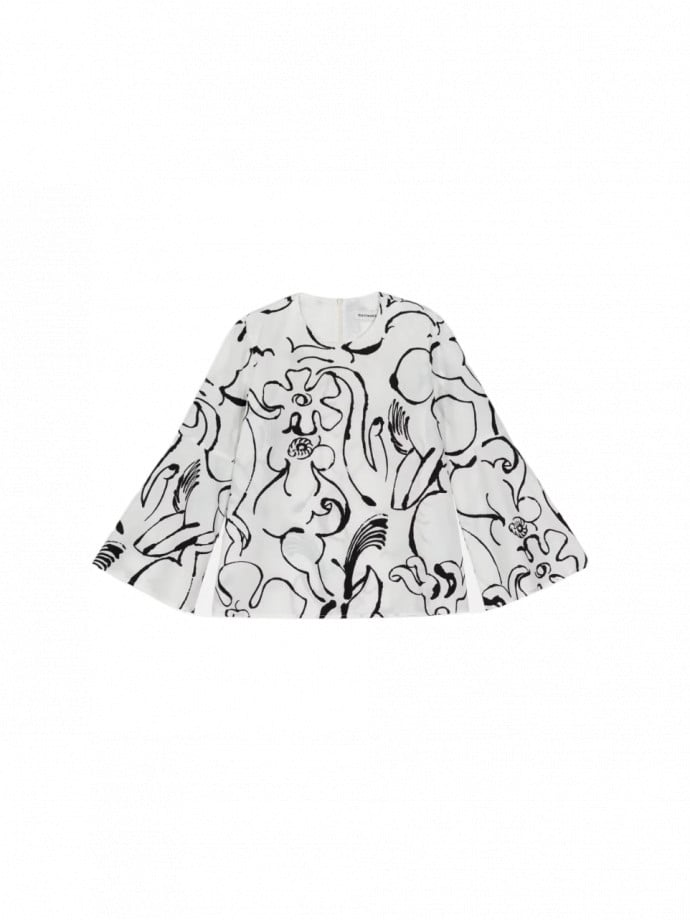 MARIMEKKO BLUS PELARGONI BALUNS OFF WHITE BLACK