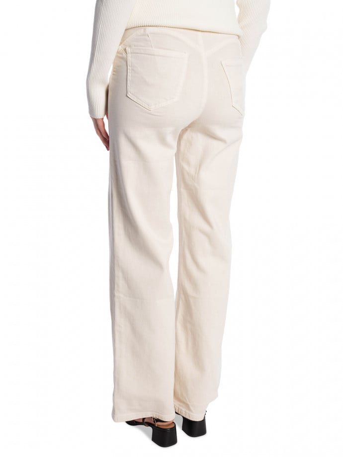 DENIM LIFE JEANS WIDE LEG D2837 STRETCH ECRU