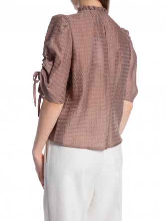 CO´COUTURE BLUS CHARLIE SS PUFF BLOUSE OLD ROSE