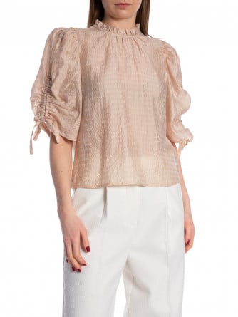 CO´COUTURE BLUS CHARLIE SS PUFF BLOUSE POWDER