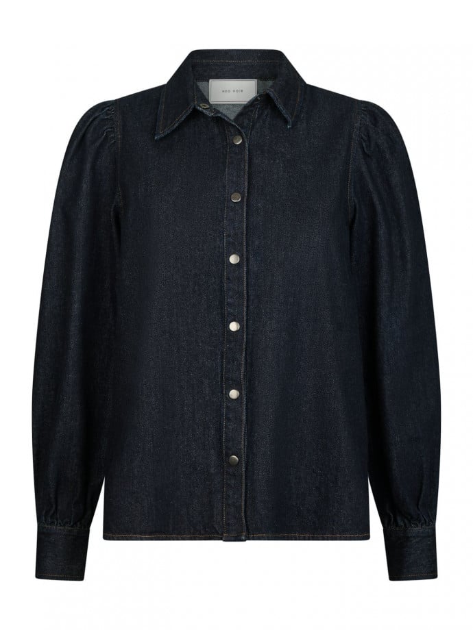 NEO NOIR SKJORTA JESSA DENIM DARK BLUE