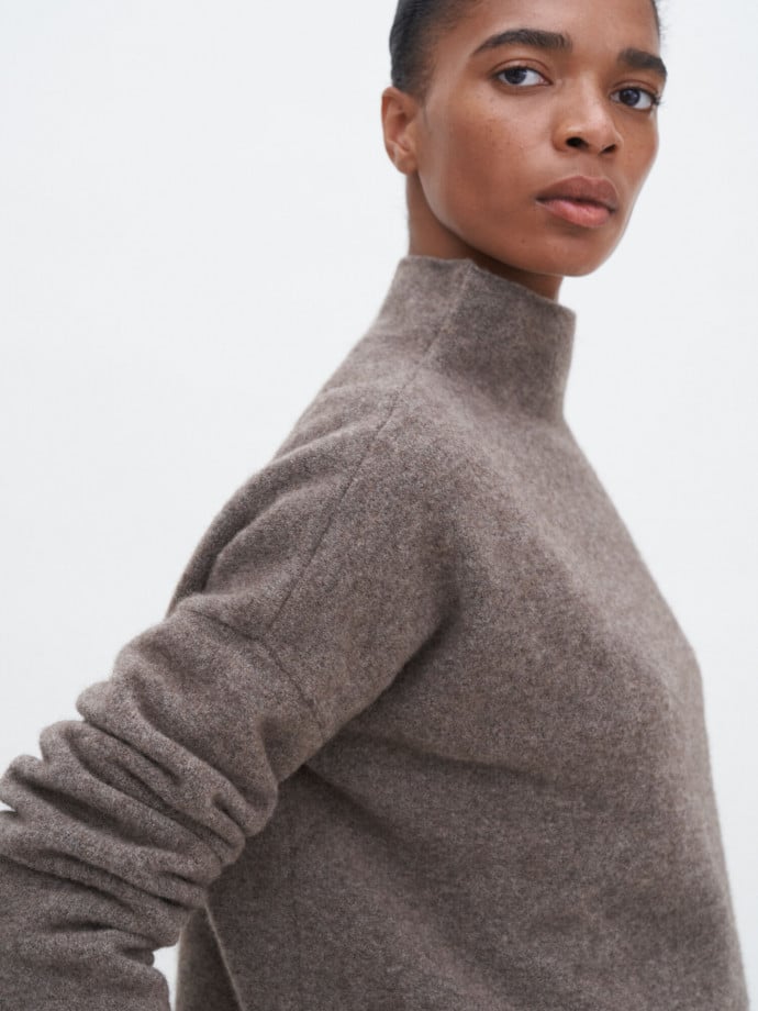 FILIPPA K TRÖJA MIKA YAK DARK TAUPE MELANGE