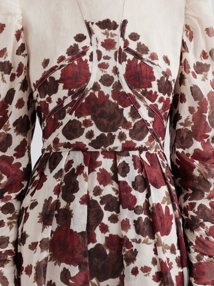 MALINA KLÄNNING LEONI SILK WINE PEONY